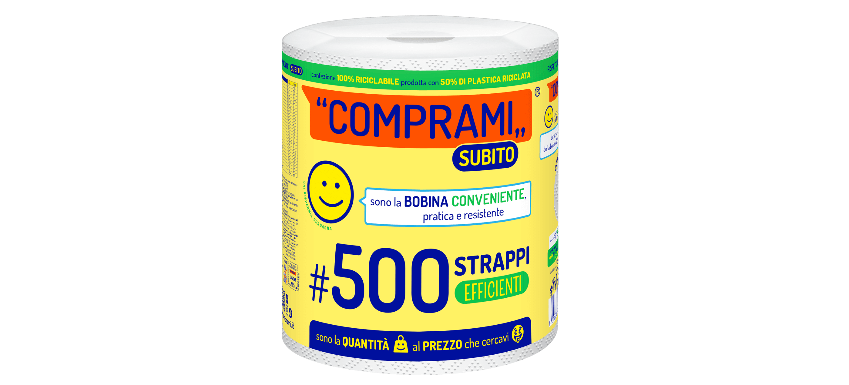 Subito - Bobina - 1 rotolo – 500 strappi – 2 veli