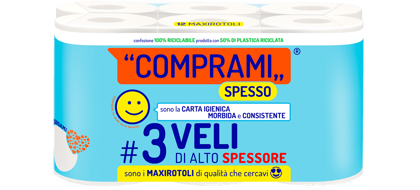 Spesso - Carta Igienica - 12 rotoli - 350 strappi - 3 veli