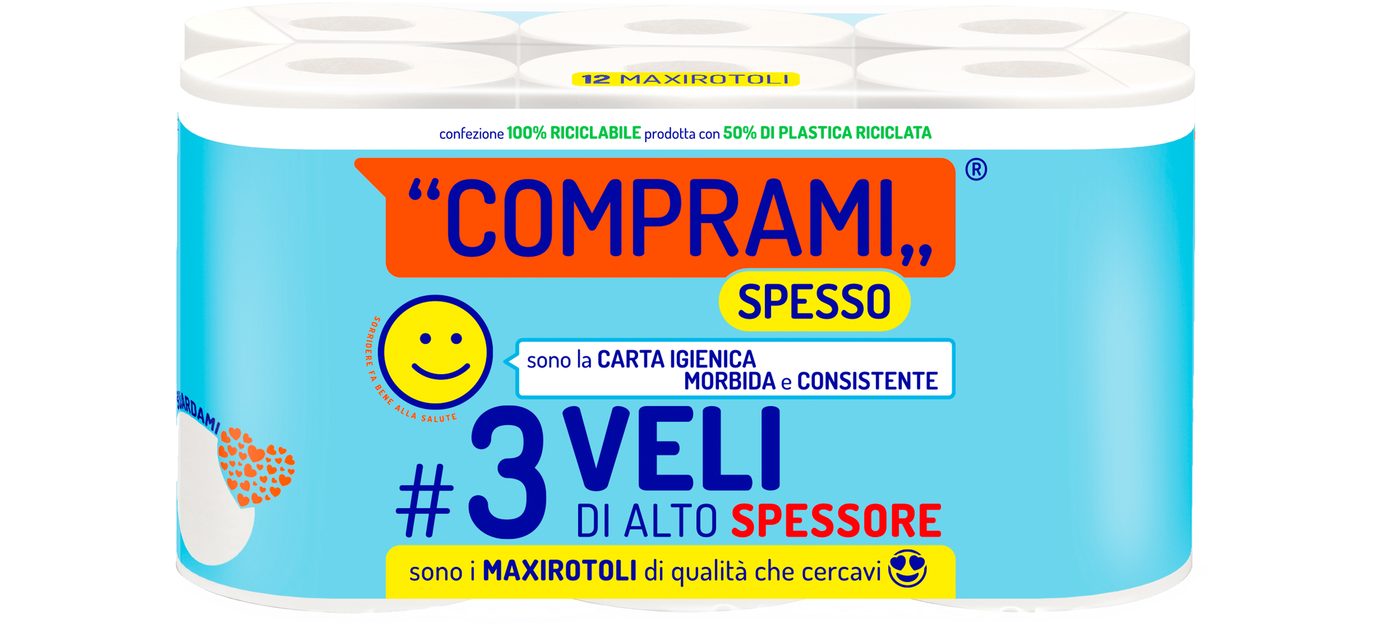 Spesso - Carta Igienica - 12 rotoli - 350 strappi - 3 veli